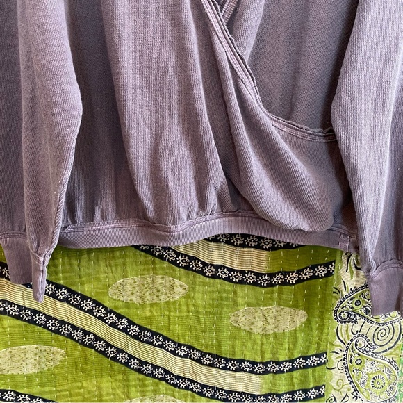 Free People x We The Free Fallen Fig Anyway Tee Faux Wrap Top Size Medium - Picture 5 of 14